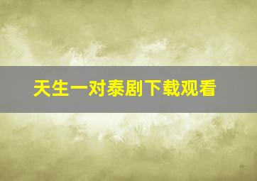 天生一对泰剧下载观看