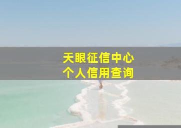 天眼征信中心个人信用查询