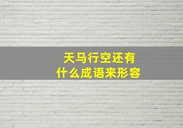 天马行空还有什么成语来形容