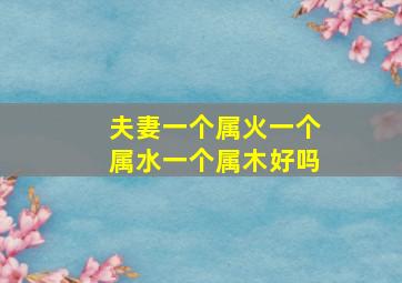 夫妻一个属火一个属水一个属木好吗