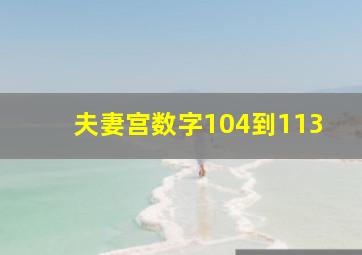 夫妻宫数字104到113