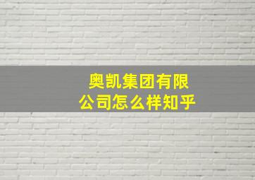 奥凯集团有限公司怎么样知乎