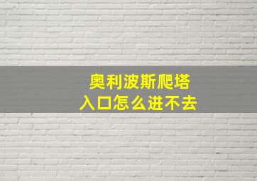 奥利波斯爬塔入口怎么进不去