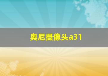 奥尼摄像头a31