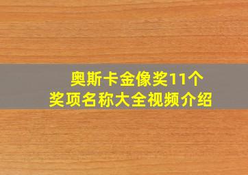 奥斯卡金像奖11个奖项名称大全视频介绍