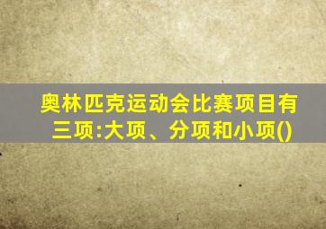 奥林匹克运动会比赛项目有三项:大项、分项和小项()