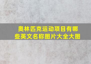 奥林匹克运动项目有哪些英文名称图片大全大图