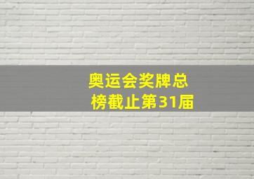 奥运会奖牌总榜截止第31届