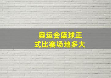 奥运会篮球正式比赛场地多大