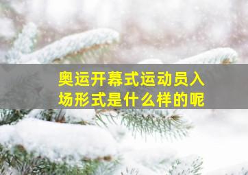 奥运开幕式运动员入场形式是什么样的呢