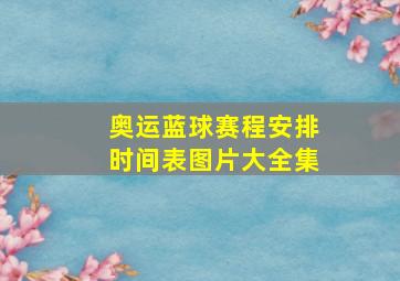 奥运蓝球赛程安排时间表图片大全集