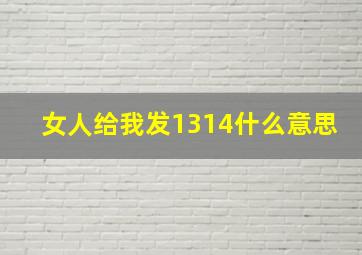 女人给我发1314什么意思