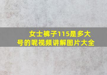 女士裤子115是多大号的呢视频讲解图片大全