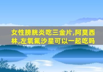 女性膀胱炎吃三金片,阿莫西林,左氧氟沙星可以一起吃吗