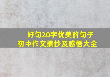 好句20字优美的句子初中作文摘抄及感悟大全