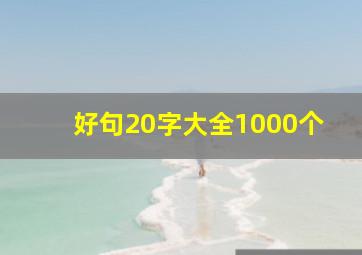 好句20字大全1000个