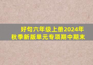 好句六年级上册2024年秋季新版单元专项期中期末