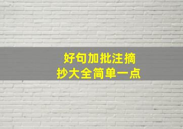 好句加批注摘抄大全简单一点