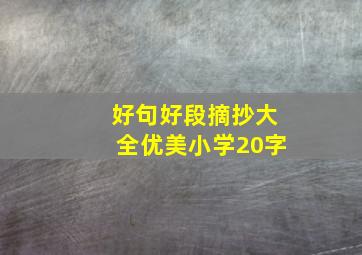 好句好段摘抄大全优美小学20字