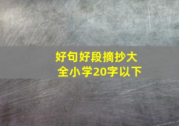 好句好段摘抄大全小学20字以下