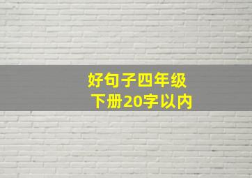 好句子四年级下册20字以内