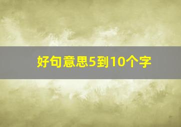 好句意思5到10个字