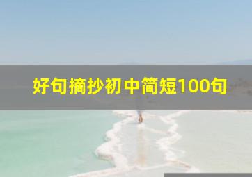 好句摘抄初中简短100句