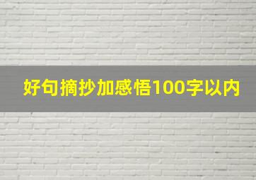 好句摘抄加感悟100字以内