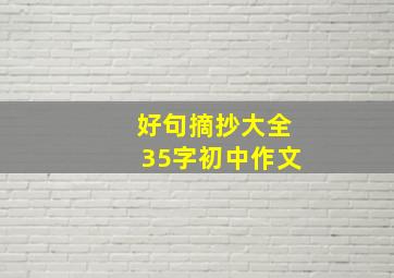 好句摘抄大全35字初中作文