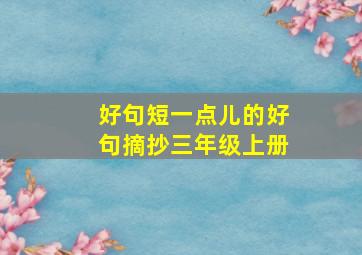 好句短一点儿的好句摘抄三年级上册