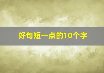 好句短一点的10个字