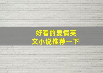 好看的爱情英文小说推荐一下