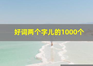 好词两个字儿的1000个