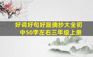 好词好句好段摘抄大全初中50字左右三年级上册