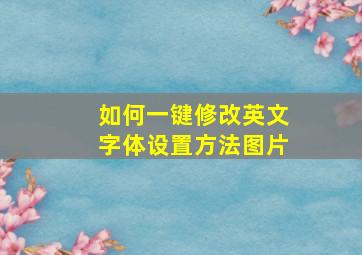 如何一键修改英文字体设置方法图片