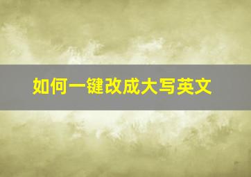 如何一键改成大写英文