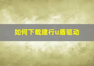 如何下载建行u盾驱动