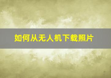 如何从无人机下载照片