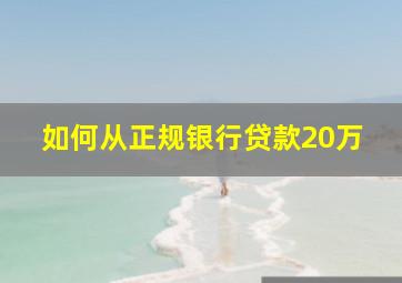 如何从正规银行贷款20万