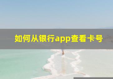 如何从银行app查看卡号