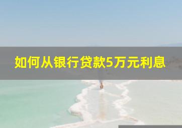 如何从银行贷款5万元利息