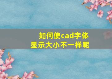 如何使cad字体显示大小不一样呢