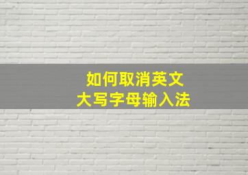 如何取消英文大写字母输入法