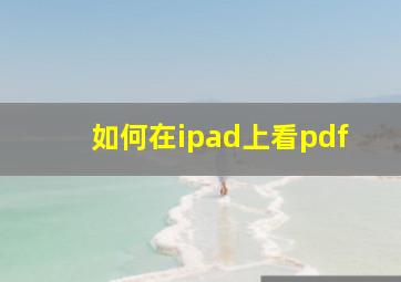 如何在ipad上看pdf