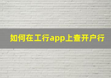 如何在工行app上查开户行