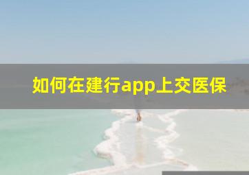 如何在建行app上交医保