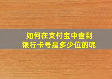 如何在支付宝中查到银行卡号是多少位的呢