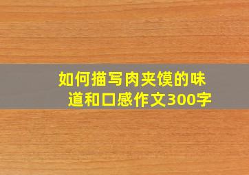 如何描写肉夹馍的味道和口感作文300字