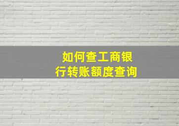 如何查工商银行转账额度查询