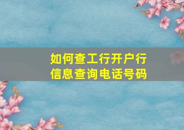 如何查工行开户行信息查询电话号码